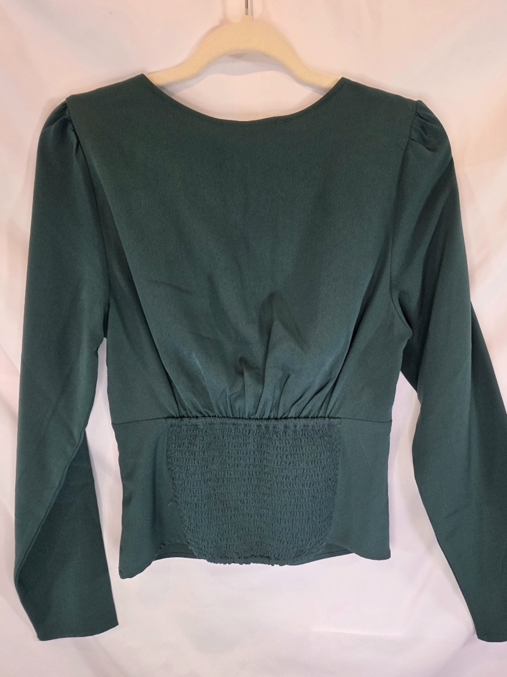 Abercrombie & Fitch Cottagecore Girlhoodcore Peplum Feminine Green Blouse Size M - Picture 6 of 6